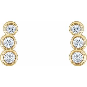 14K Yellow Gold 1/8 CTW Natural Diamond Petite Ear Climbers – image 2