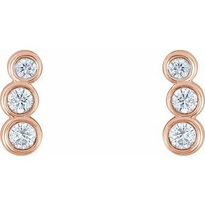 14K Rose Gold 1/8 CTW Natural Diamond Petite Ear Climbers