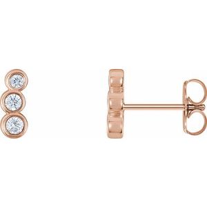 14K Rose Gold 1/8 CTW Natural Diamond Petite Ear Climbers