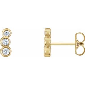 14K Yellow Gold 1/8 CTW Natural Diamond Petite Ear Climbers