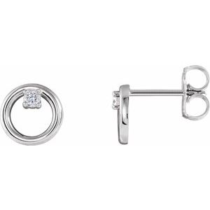 Platinum .06 CTW Natural Diamond Circle Earrings