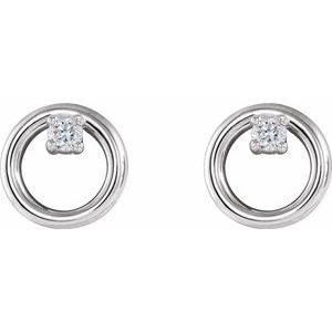 Platinum .06 CTW Natural Diamond Circle Earrings – image 2