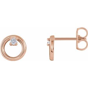 14K Rose Gold .06 CTW Natural Diamond Circle Earrings