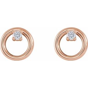 14K Rose Gold .06 CTW Natural Diamond Circle Earrings