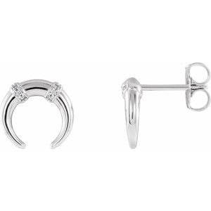 14K White Gold .03 CTW Natural Diamond Crescent Earrings