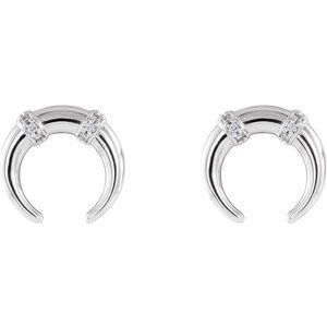 Platinum .03 CTW Natural Diamond Crescent Earrings