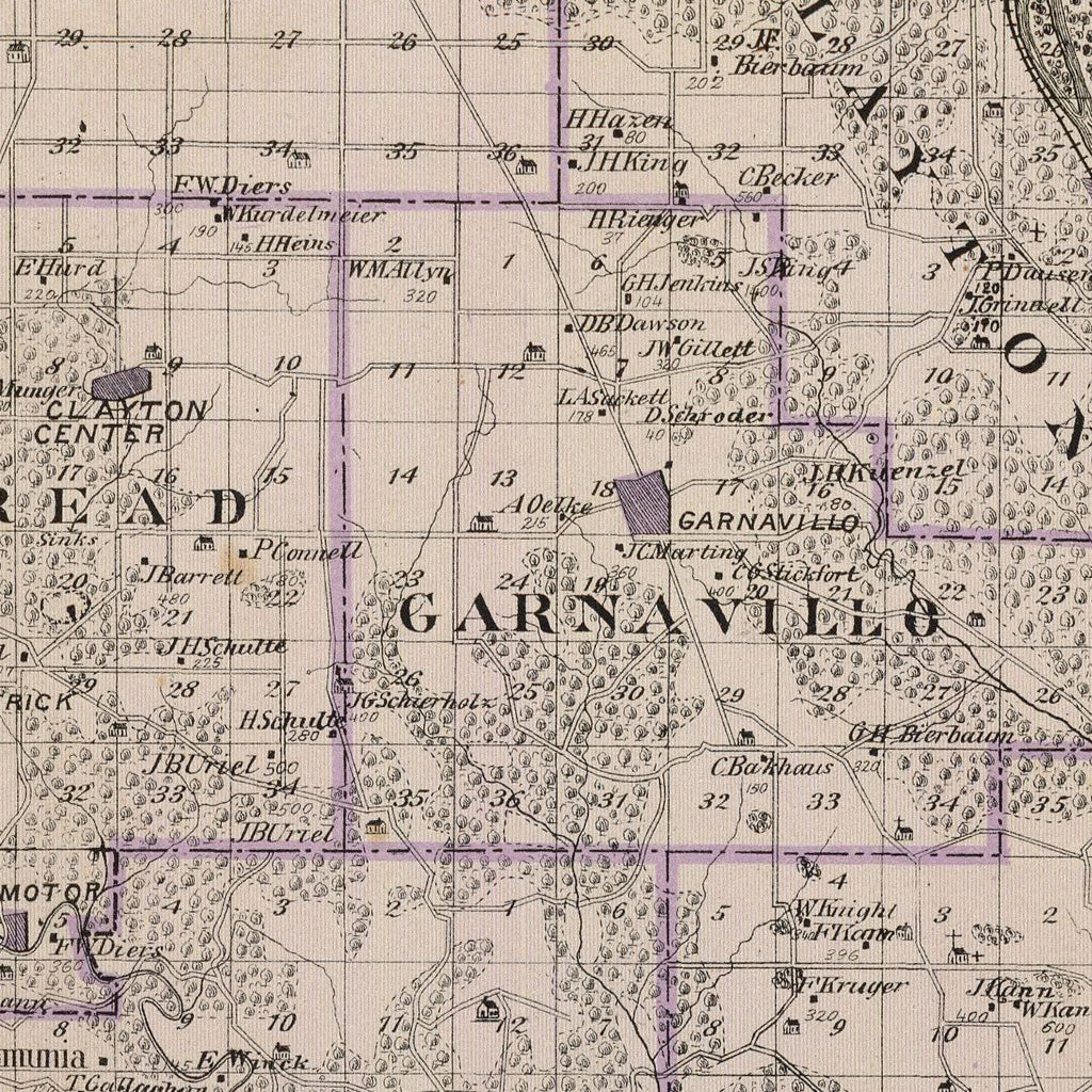 Vintage Map of Clayton County, Iowa 1875