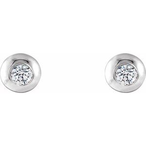 14K White Gold 1/3 CTW Lab-Grown Diamond Domed Stud Earrings – image 2