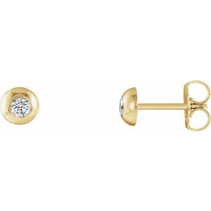 14K Yellow Gold 1/5 CTW Lab-Grown Diamond Domed Stud Earrings