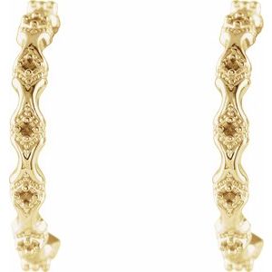 14K Yellow Gold Round Hoop Earrings – image 2