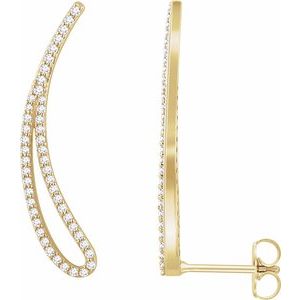 14K Yellow Gold 1/4 CTW Natural Diamond Ear Climbers