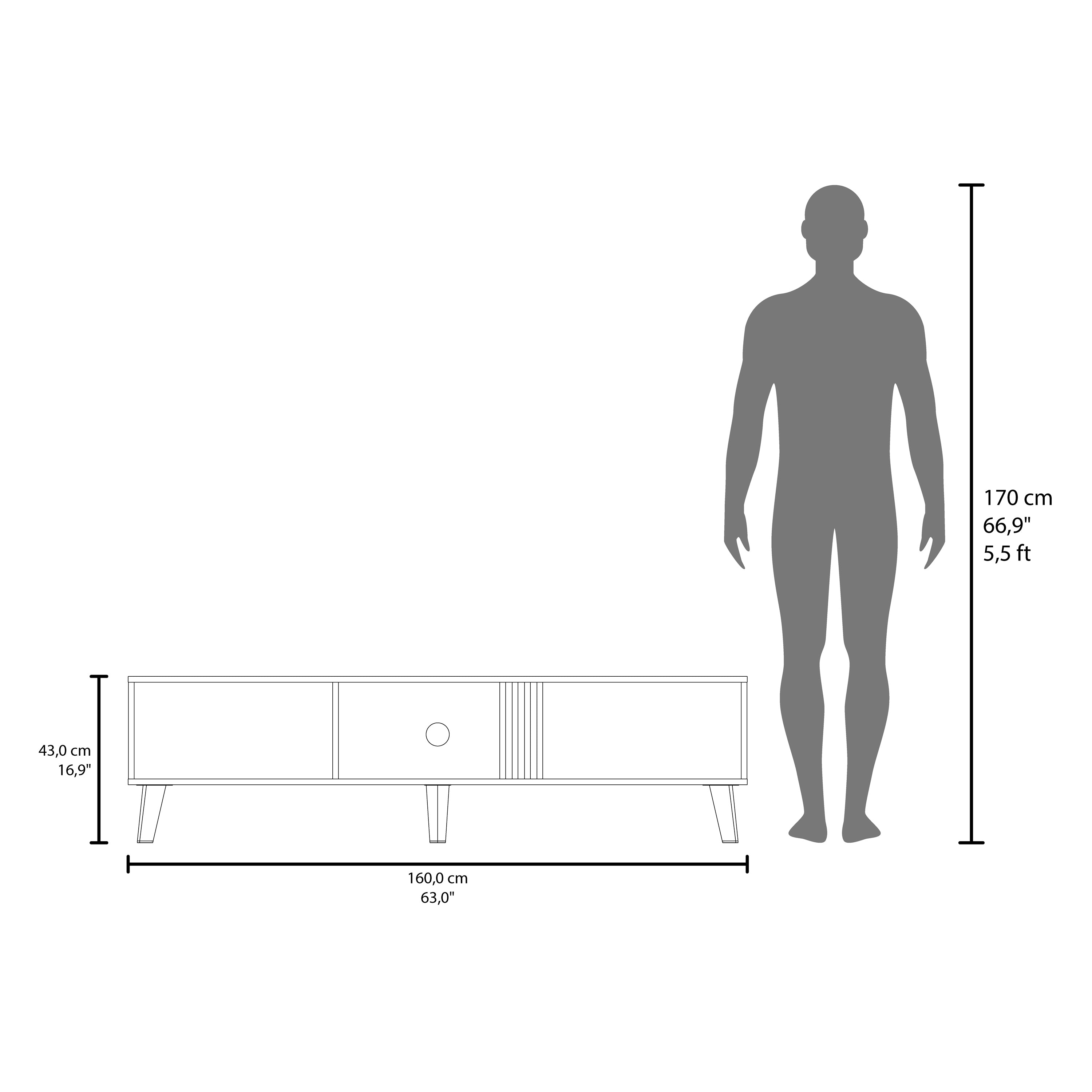 Dragon Tv Stand with 2 Doors and Open Storage, Wengue