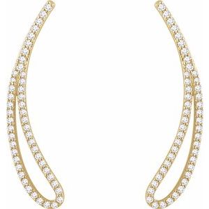 14K Yellow Gold 1/4 CTW Natural Diamond Ear Climbers