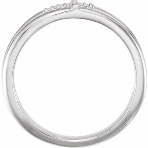 Sterling Silver .025 CTW Natural Diamond Negative Space Cross Ring