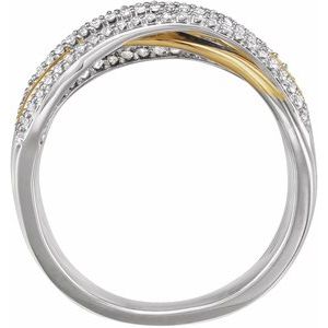 14K White/Yellow Gold 1/2 CTW Natural Diamond Criss-Cross Ring