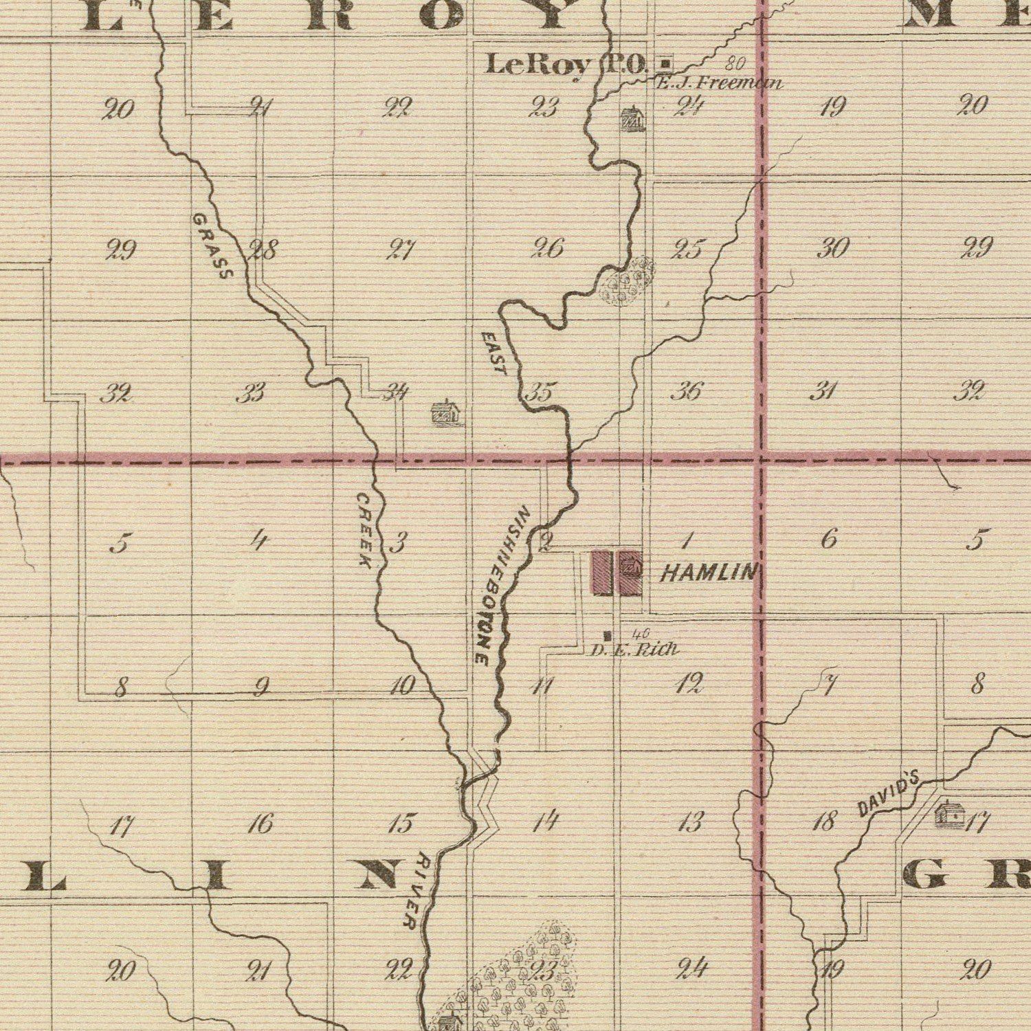 Vintage Map of Audubon County, Iowa 1875
