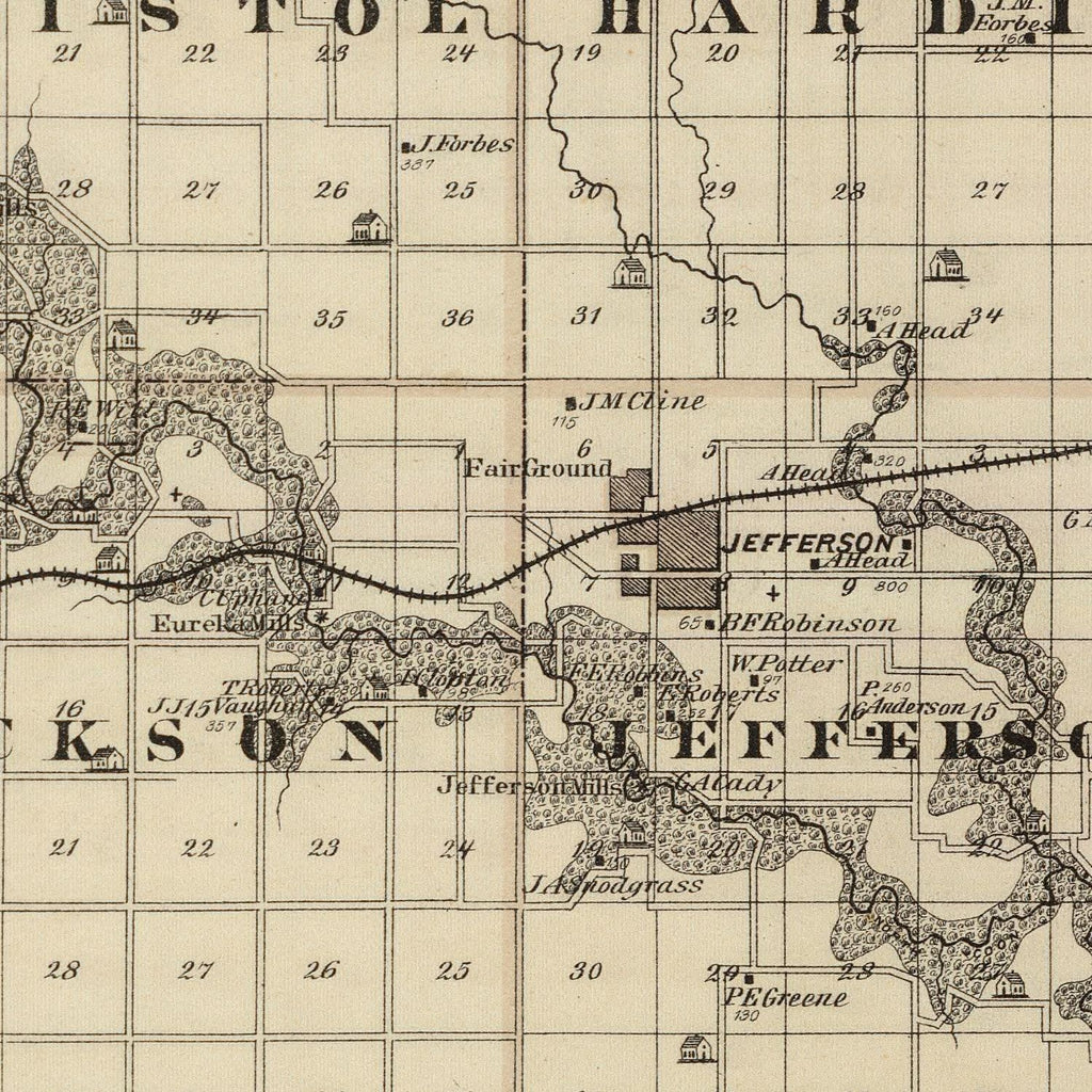 Vintage Map of Greene County, Iowa 1875