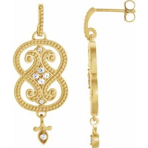Sterling Silver & 14K White Gold Vintage-Inspired Earring Mounting