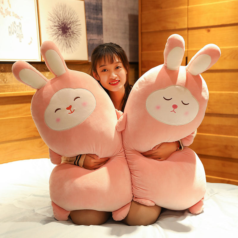 Plush Rabbit Pillow – Soft Stuffed Bunny Doll