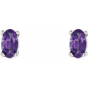 14K White Gold Natural Amethyst Earrings – image 2