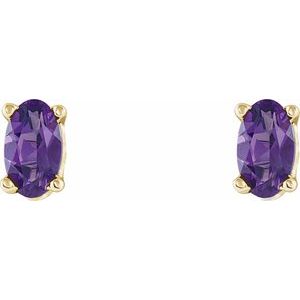 Oval 4-Prong Scroll Setting® Stud Earrings