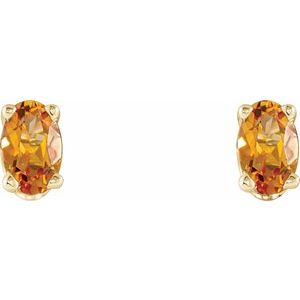 14K Yellow Gold Natural Citrine Earrings – image 2