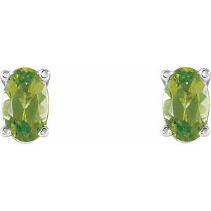 14K White Gold Natural Peridot Earrings – image 2