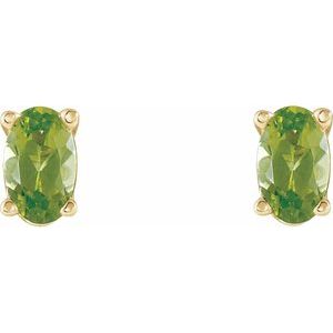 14K Yellow Gold Natural Peridot Earrings – image 2