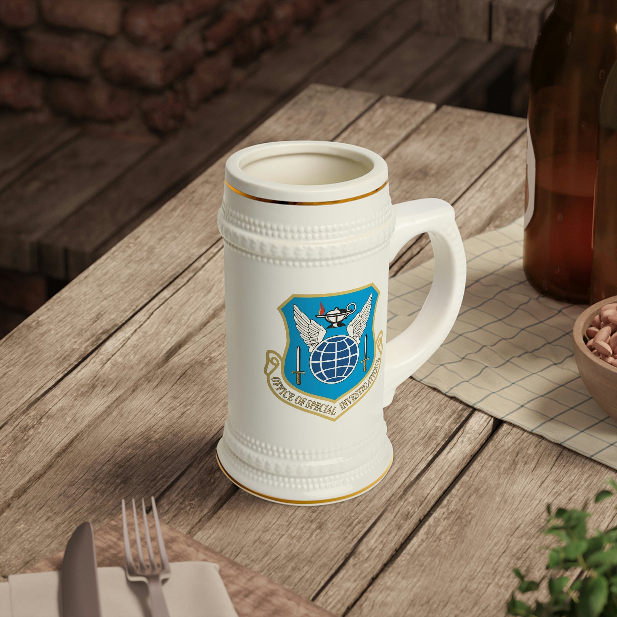 OSI Badge and Shield Beer Stein Mug