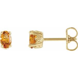 14K Yellow Gold Natural Citrine Earrings