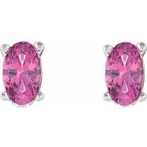 14K White Gold Natural Pink Tourmaline Earrings – image 2