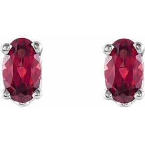 14K White Gold Natural Mozambique Garnet Earrings – image 2