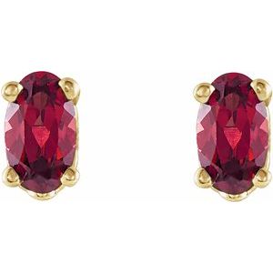 14K Yellow Gold Natural Mozambique Garnet Earrings – image 2
