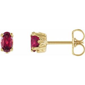 14K Yellow Gold Natural Mozambique Garnet Earrings