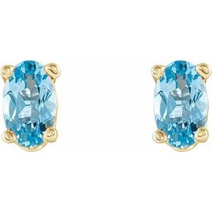 14K Yellow Gold Natural Aquamarine Earrings – image 2