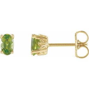 14K Yellow Gold Natural Peridot Earrings