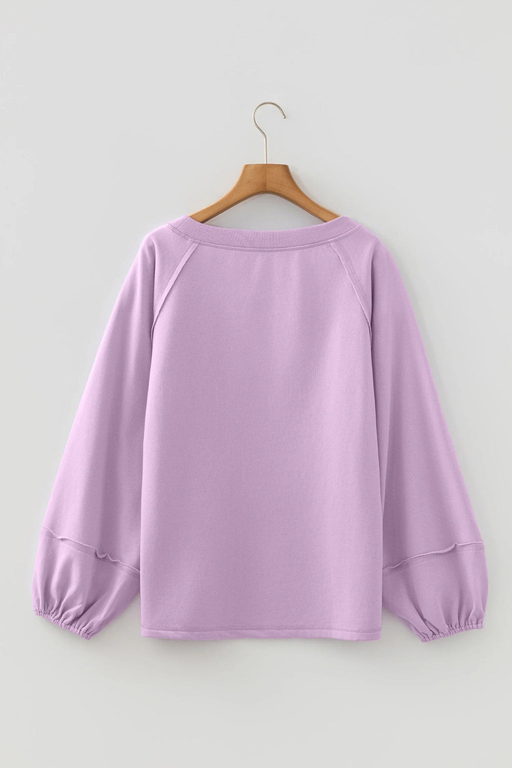Solid Raw Seam Patchwork Baggy Sweatshirt