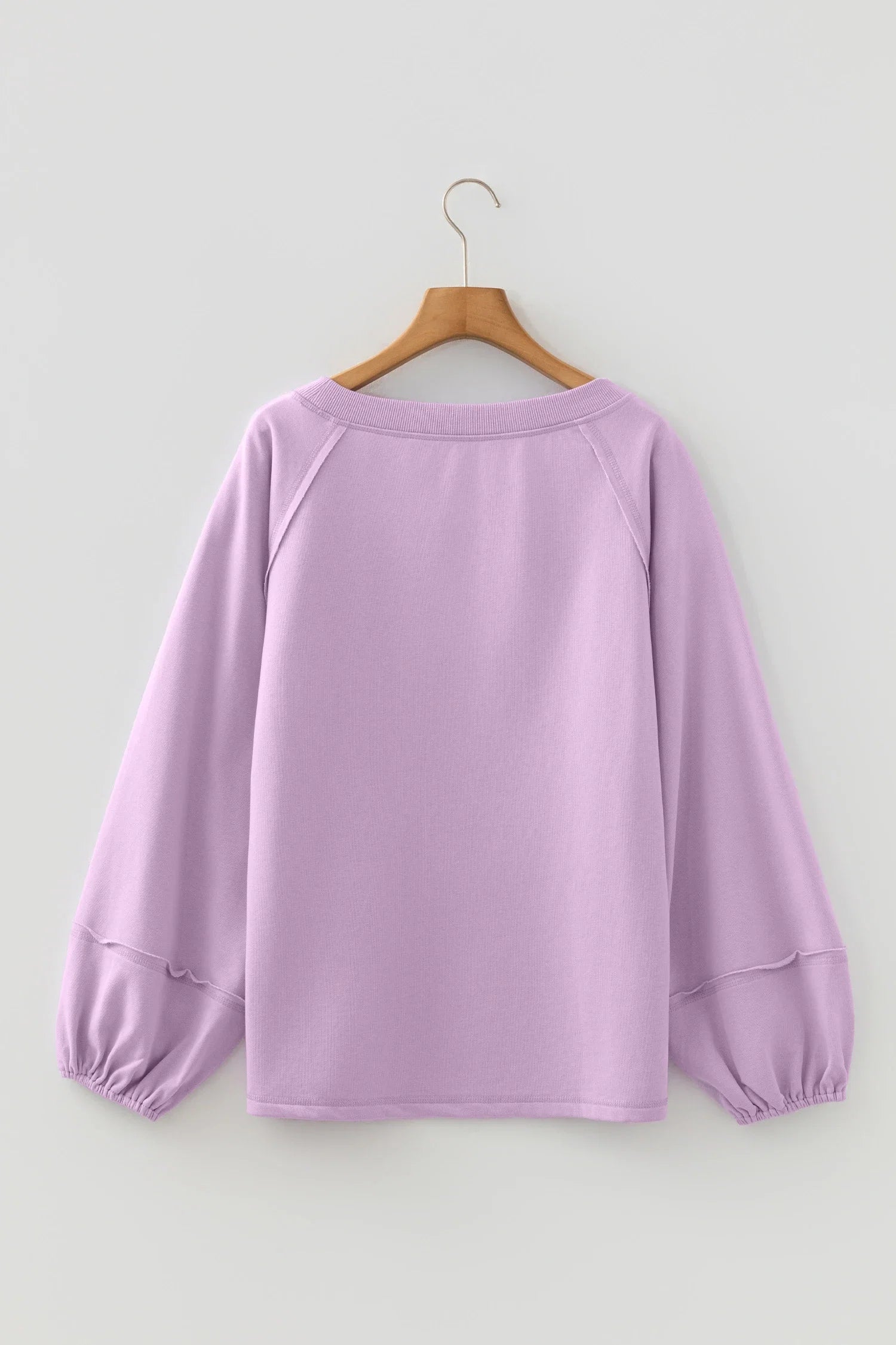 Solid Raw Seam Patchwork Baggy Sweatshirt