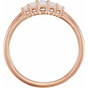 14K Rose Gold Natural White Opal Ring