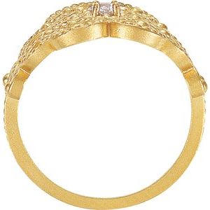 14K Yellow Gold .08 CT Natural Diamond Granulated Ring