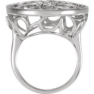 Sterling Silver 1/6 CTW Natural Diamond Floral Ring