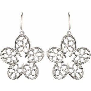 Sterling Silver 1/6 CTW Natural Diamond Flower Earrings – image 2