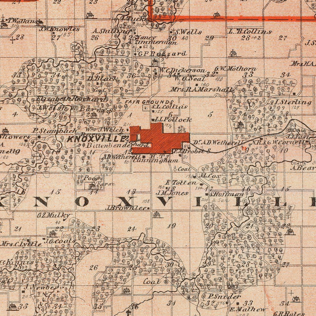 Vintage Map of Marion County, Iowa 1875