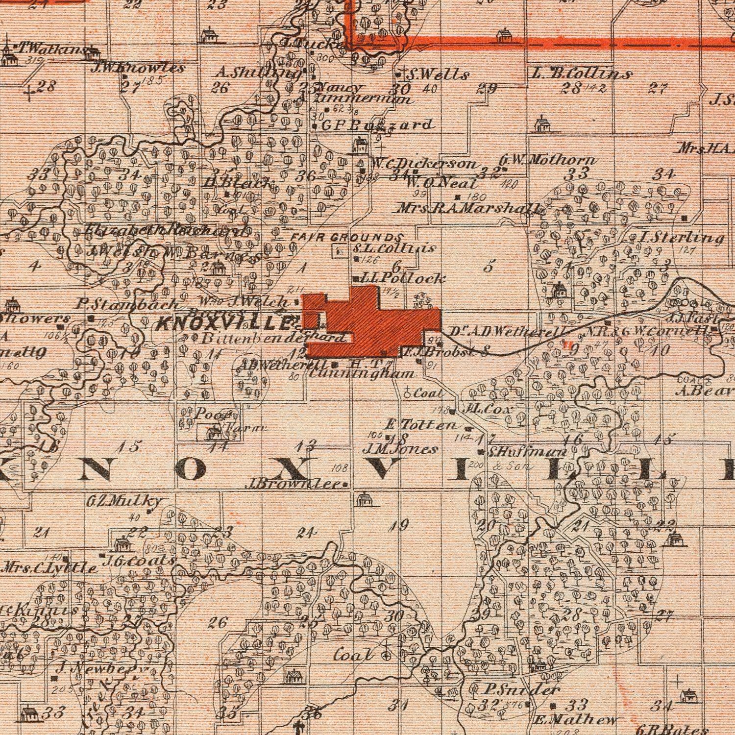 Vintage Map of Marion County, Iowa 1875