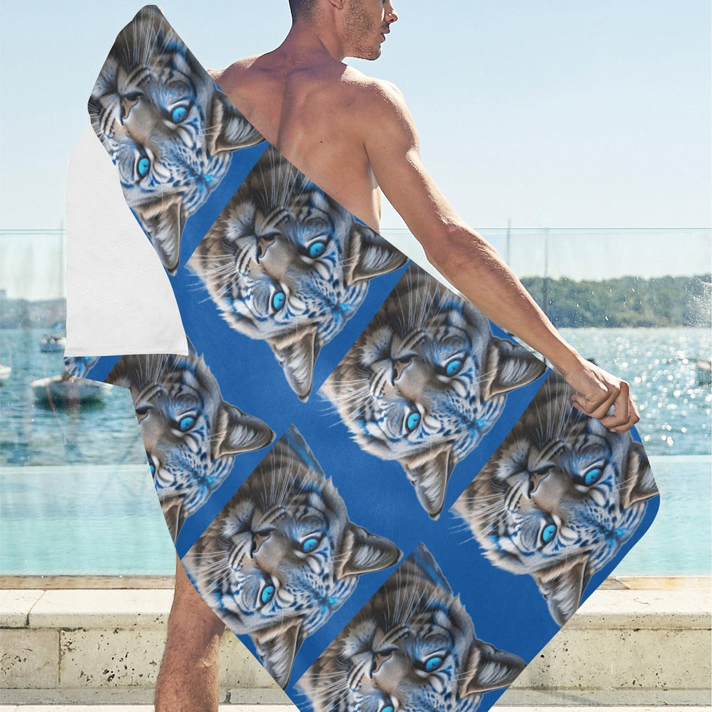 Blue Wildcat Beach Towel - 30"x 60" (Made in USA)