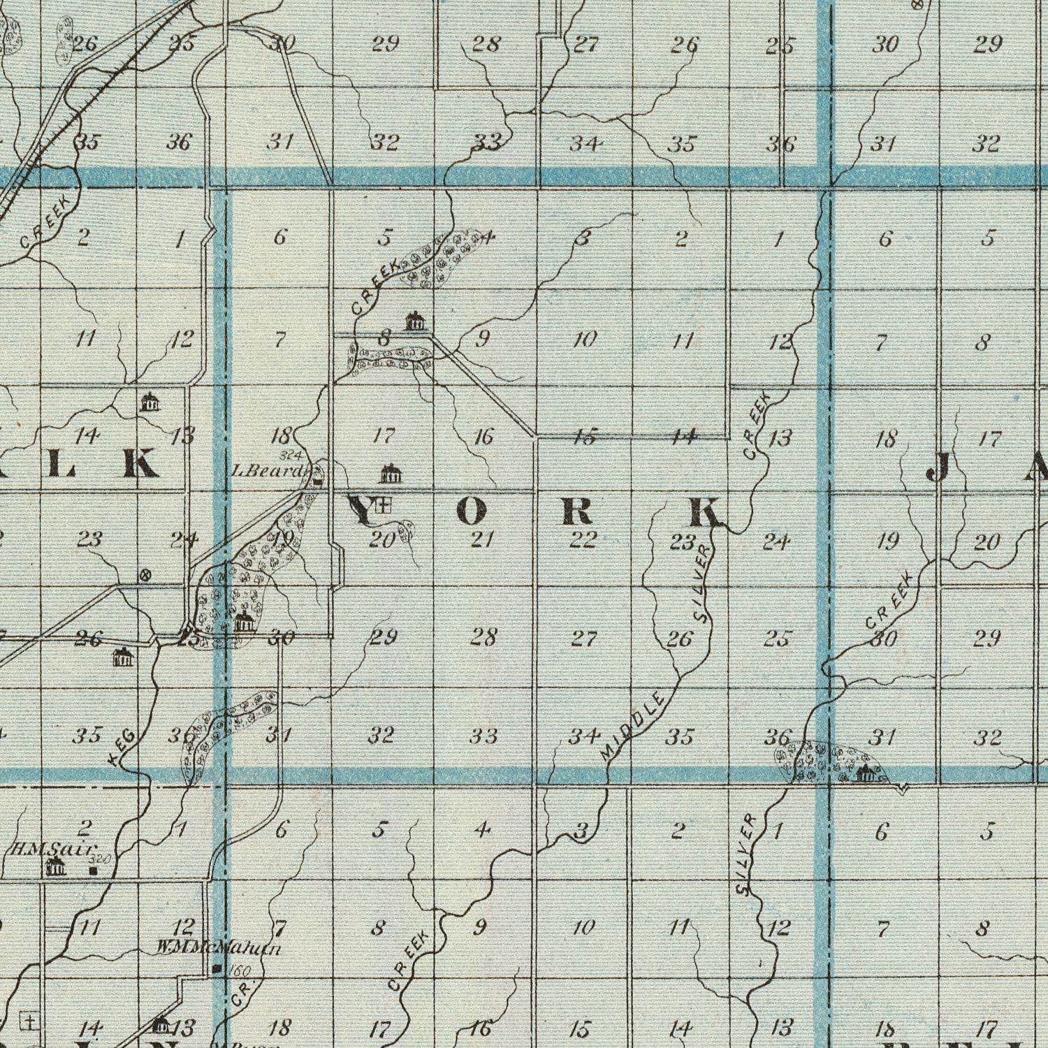 Vintage Map of Pottawattamie County, Iowa 1875