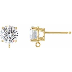 14K Yellow 3/4 CT Lab-Grown Diamond Earring Top