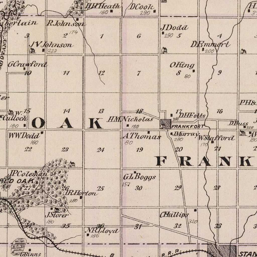 Vintage Map of Montgomery County, Iowa 1875