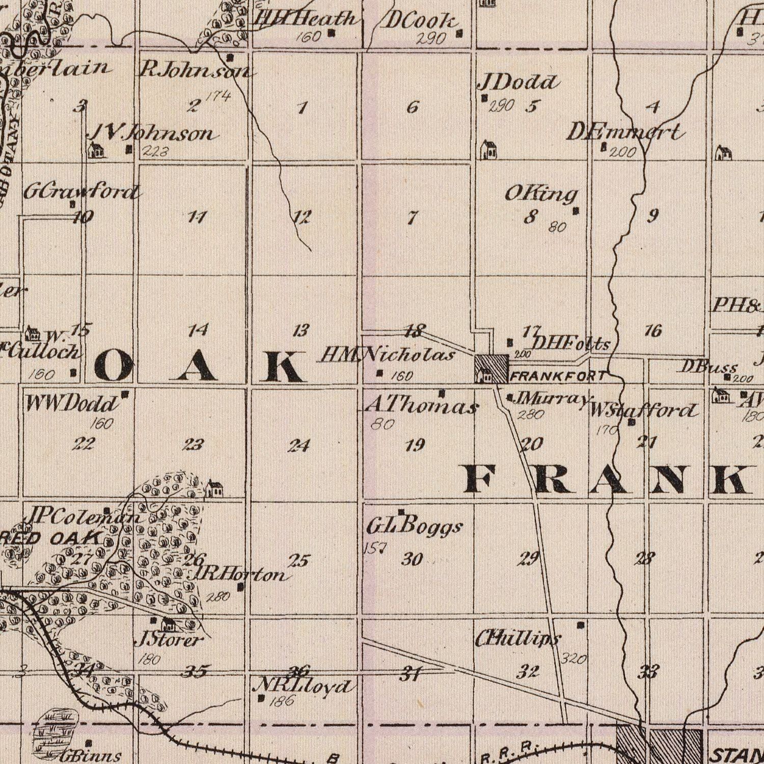 Vintage Map of Montgomery County, Iowa 1875