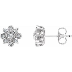 14K White Gold 1/5 CTW Natural Diamond Vintage-Inspired Earrings